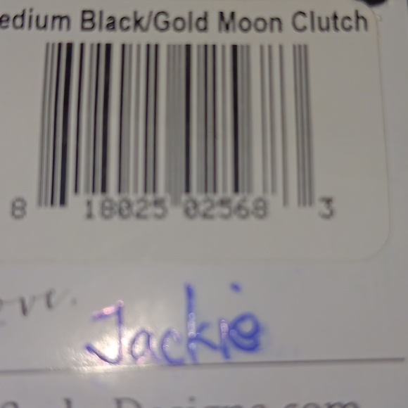 NWT SSEKO MOON CLUTCH BLACK AND GOLD MEDIUM - Picture 4 of 5